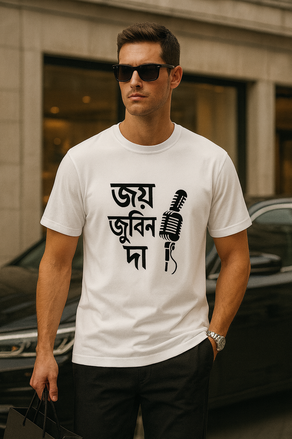 জয় জুবিন দা Unisex Classic Crew T-Shirt White